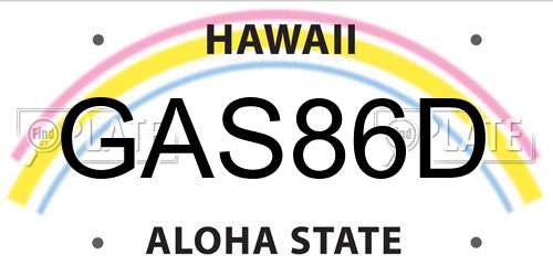 GAS86D Hawaii License Plate