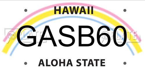 GASB60 Hawaii License Plate