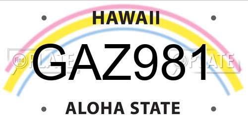 GAZ981 Hawaii License Plate