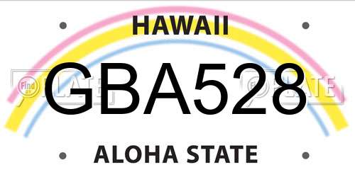 GBA528 Hawaii License Plate