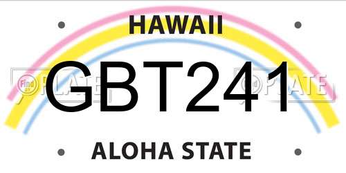 GBT241 Hawaii License Plate