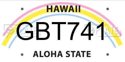 GBT741 Hawaii License Plate