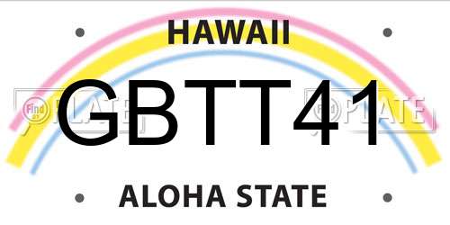 GBTT41 Hawaii License Plate
