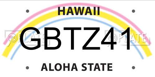 GBTZ41 Hawaii License Plate