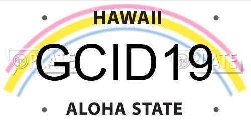 GCID19 Hawaii License Plate