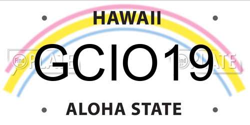 GCIO19 Hawaii License Plate