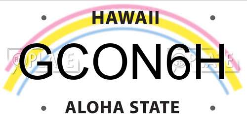 GCON6H Hawaii License Plate