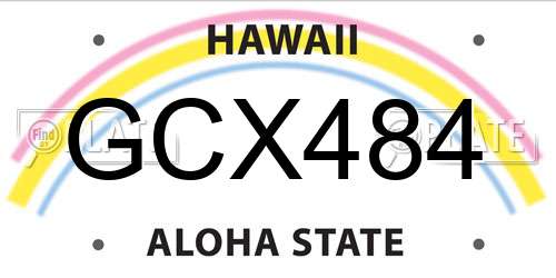 GCX484 Hawaii License Plate