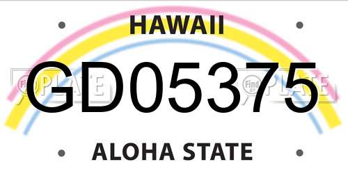 GD05375 Hawaii License Plate