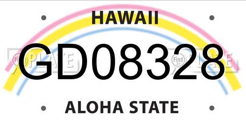 GD08328 Hawaii License Plate