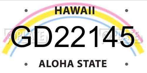 GD22145 Hawaii License Plate