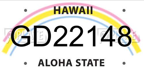 GD22148 Hawaii License Plate
