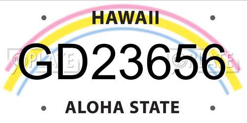 GD23656 Hawaii License Plate