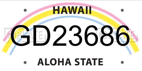 GD23686 Hawaii License Plate