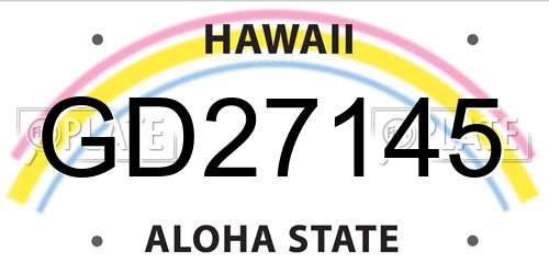 GD27145 Hawaii License Plate