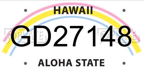 GD27148 Hawaii License Plate