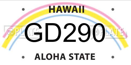 GD290 Hawaii License Plate