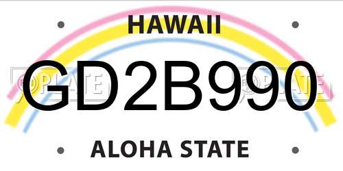 GD2B990 Hawaii License Plate