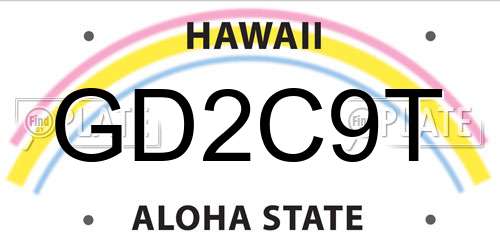 GD2C9T Hawaii License Plate