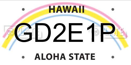 GD2E1P Hawaii License Plate