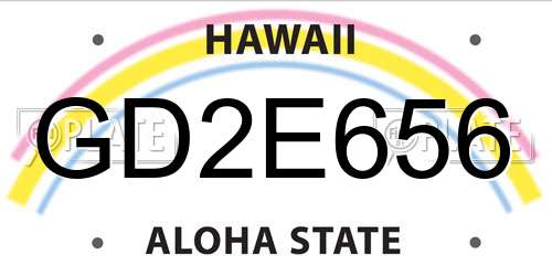 GD2E656 Hawaii License Plate