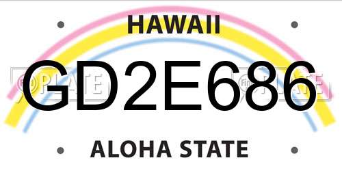 GD2E686 Hawaii License Plate