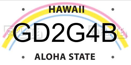GD2G4B Hawaii License Plate