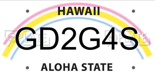 GD2G4S Hawaii License Plate