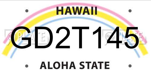GD2T145 Hawaii License Plate