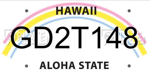 GD2T148 Hawaii License Plate