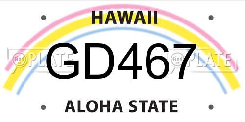 GD467 Hawaii License Plate