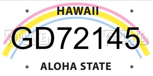 GD72145 Hawaii License Plate