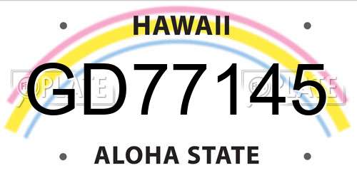 GD77145 Hawaii License Plate