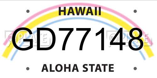 GD77148 Hawaii License Plate
