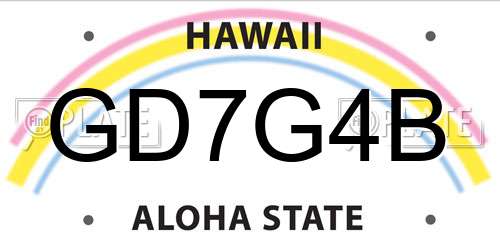 GD7G4B Hawaii License Plate