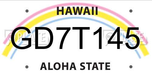 GD7T145 Hawaii License Plate