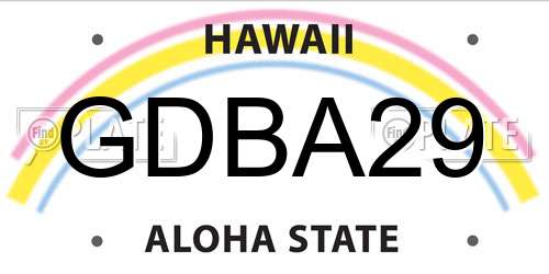 GDBA29 Hawaii License Plate