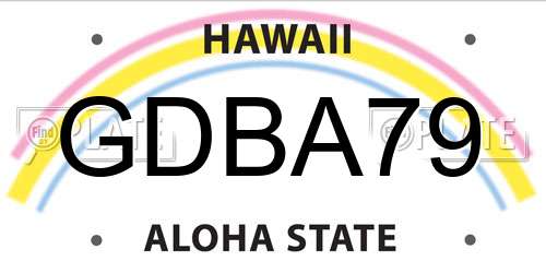 GDBA79 Hawaii License Plate