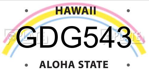 GDG543 Hawaii License Plate