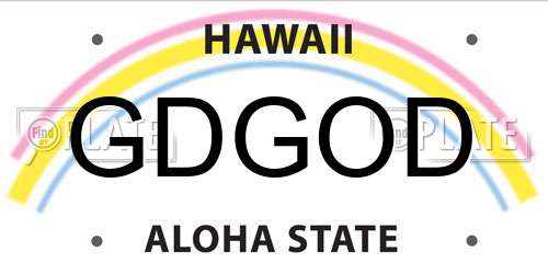 GDGOD Hawaii License Plate