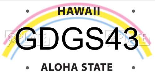 GDGS43 Hawaii License Plate