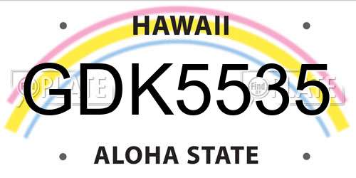 GDK5535 Hawaii License Plate