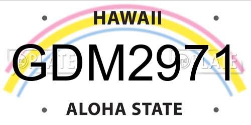 GDM2971 Hawaii License Plate