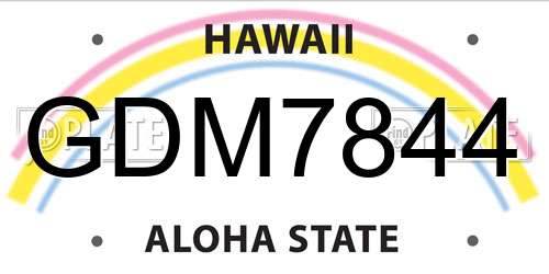 GDM7844 Hawaii License Plate