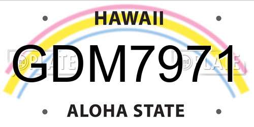 GDM7971 Hawaii License Plate