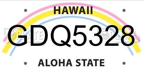 GDQ5328 Hawaii License Plate