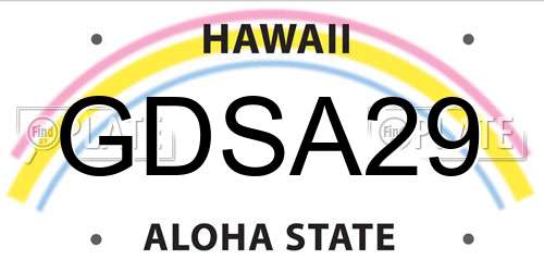 GDSA29 Hawaii License Plate