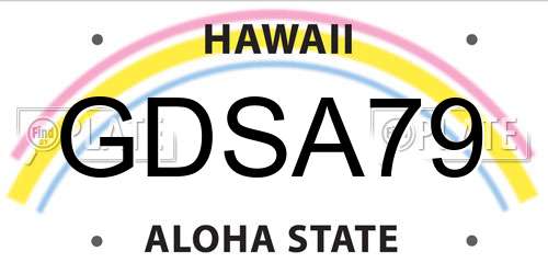 GDSA79 Hawaii License Plate