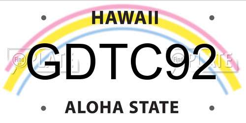 GDTC92 Hawaii License Plate
