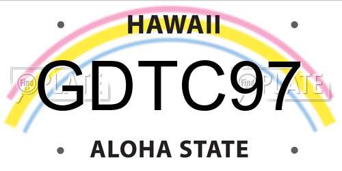 GDTC97 Hawaii License Plate